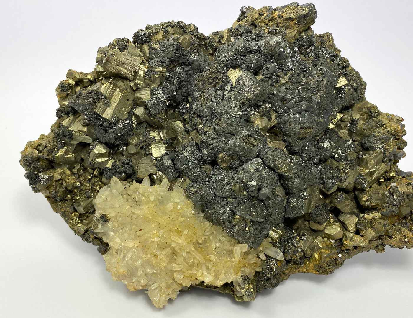Bergkristall, Pyrit, Galenit, Rumänien
