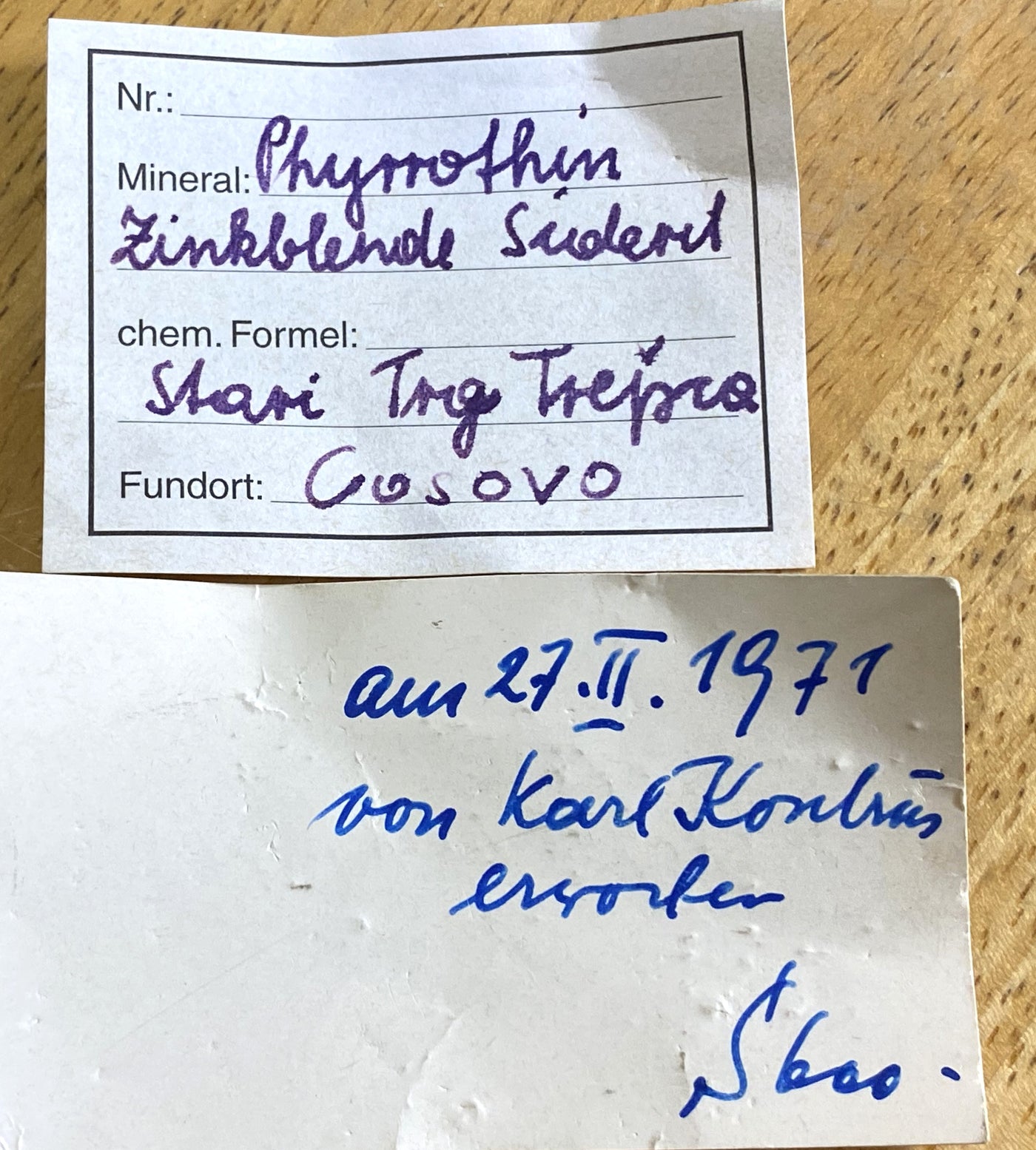 Pyrrhotin, Rodochrosit, Dolomit, Pyrit, Sphalerit, Trepca, Kosovo