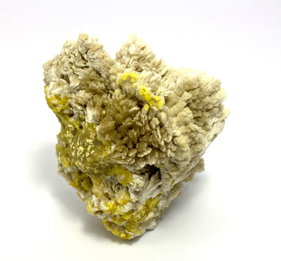Sulfur on barite, Machow Mine, Tarnobrzeg, Poland