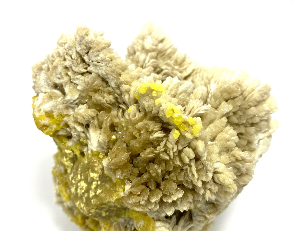 Sulfur on barite, Machow Mine, Tarnobrzeg, Poland