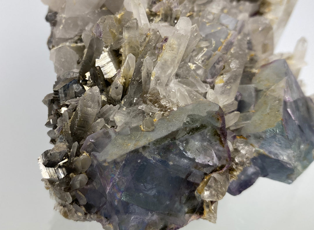 Fluorite, arsenic, rock crystal, Shangboa, Hunan Province, China