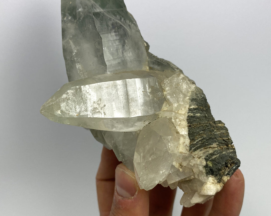 Rock crystal, pericline, chlorite, Auernig, Mallnitz, Canton, Austria