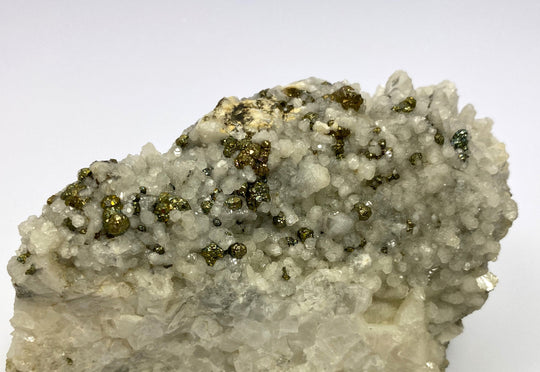 Pyrite on calcite, Hüttenberg, Ktn., Austria