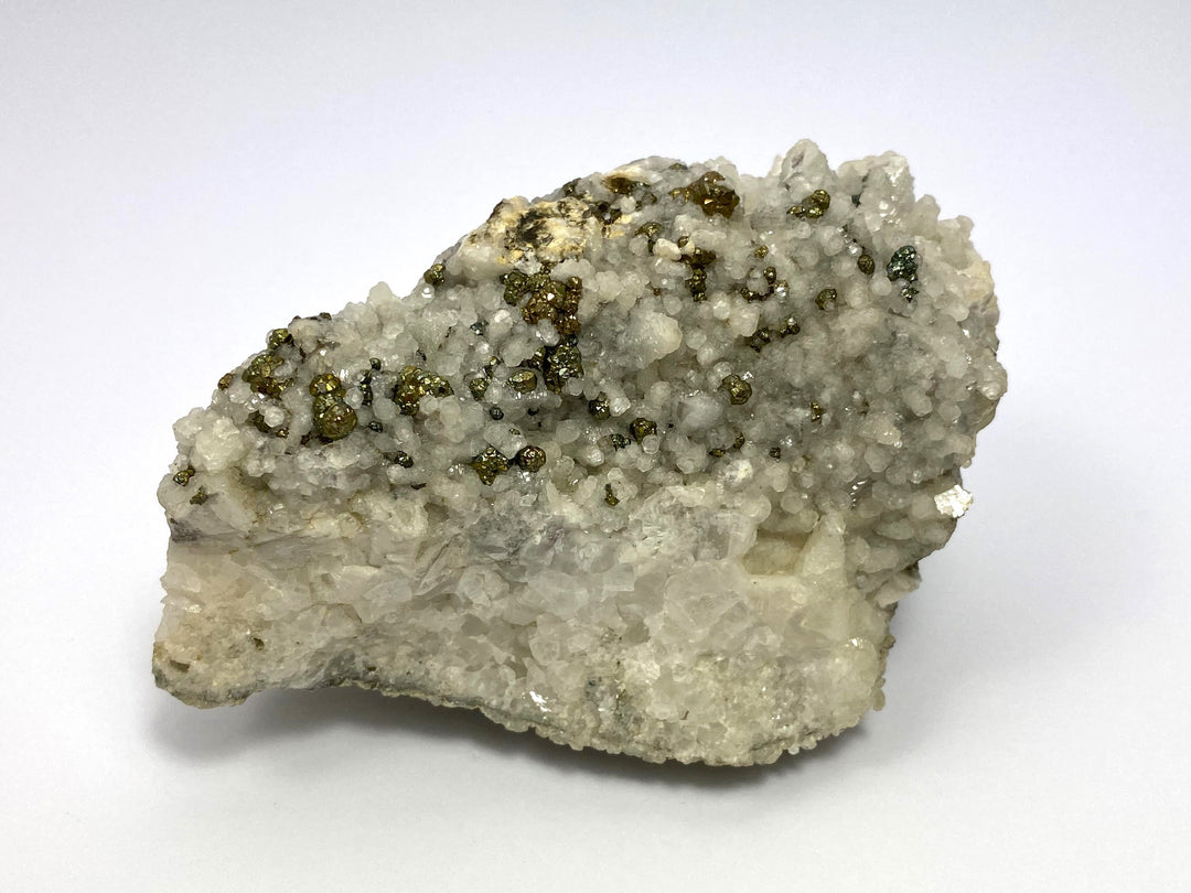 Pyrite on calcite, Hüttenberg, Ktn., Austria