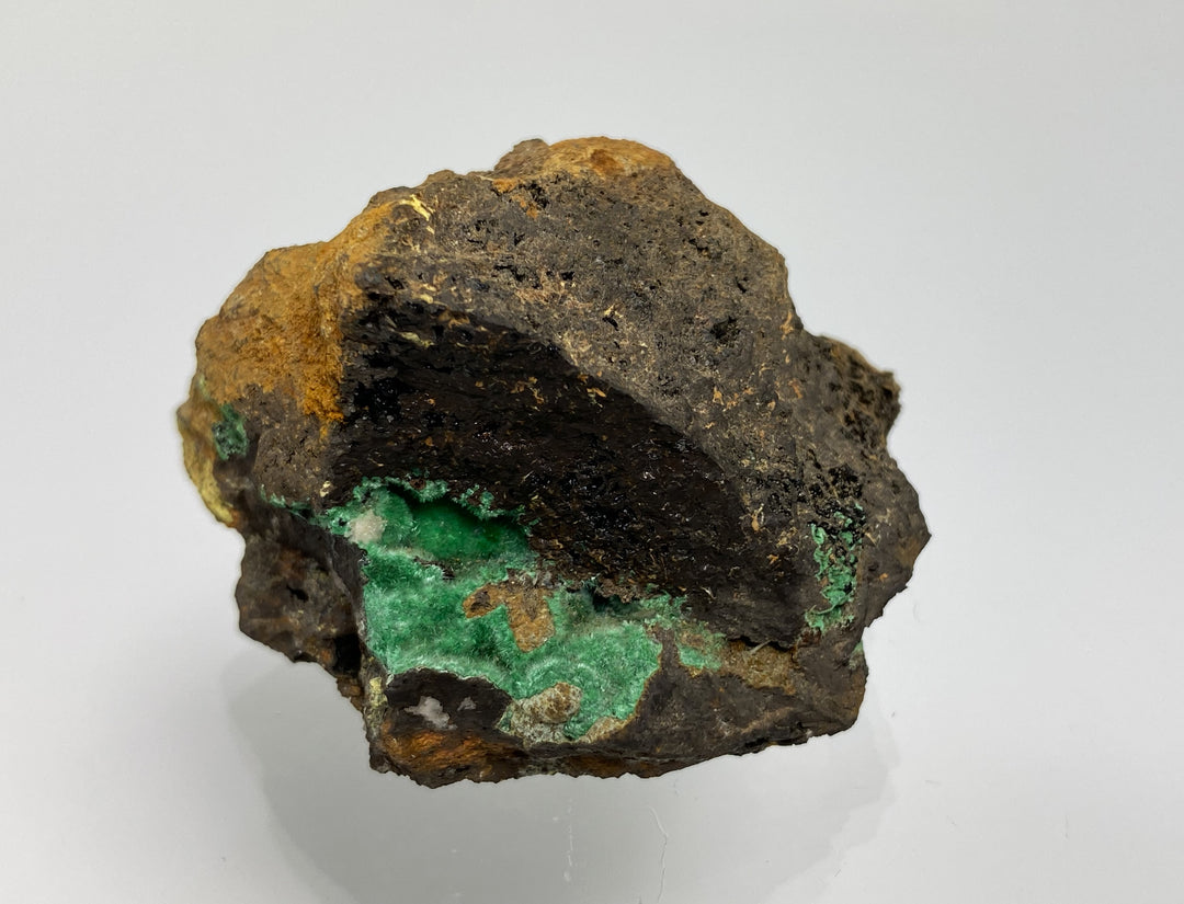 Malachite on limonite, Hüttenberg, Carinthia, Austria