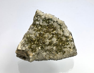 Pyrite on calcite, Hüttenberg, Carinthia, Austria