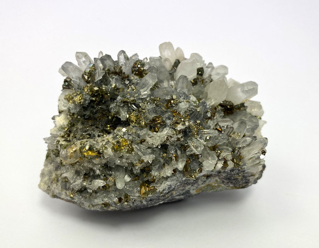 Calcopyrit, rock crystal, Cavnic, Maramures, Romania