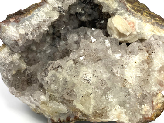Goethite in rock crystal, calcite, Tizi-n-Tichka, Quartzazate, Morocco