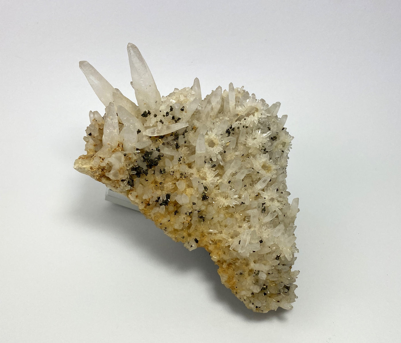 Rock crystal, pyrite, calcopyrite, Cavnic, Maramures, Romania