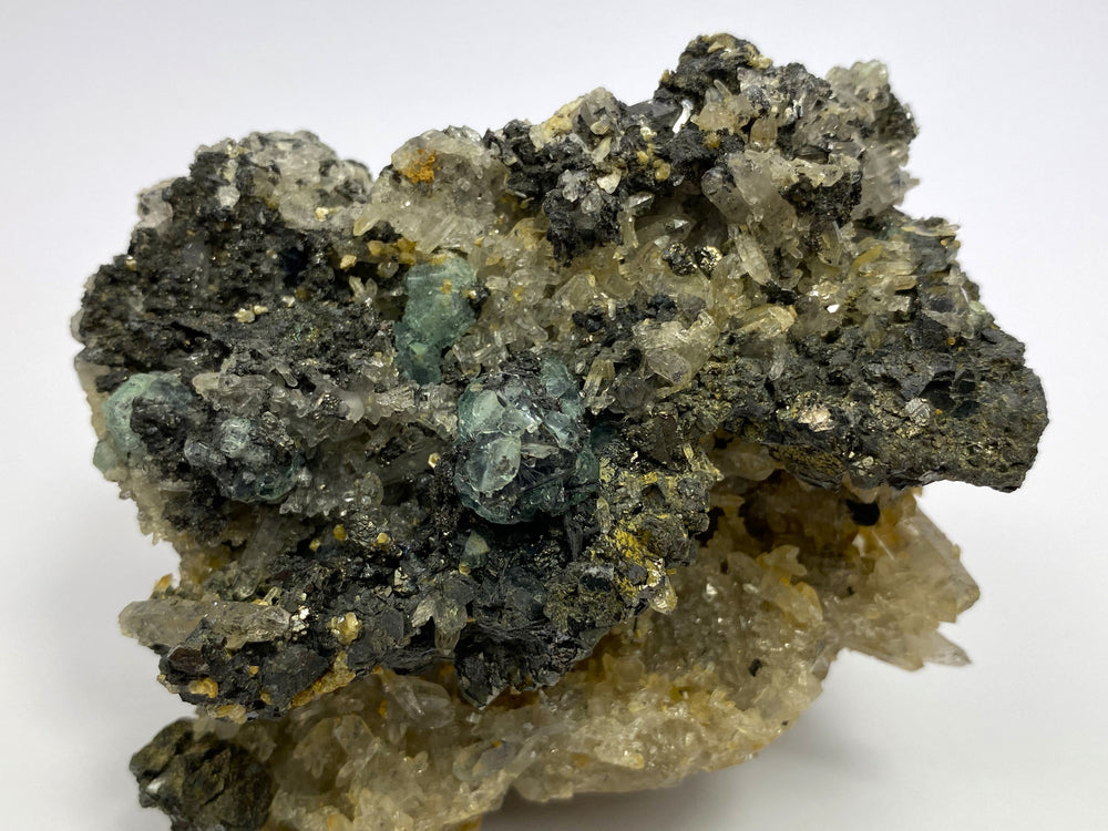 Fluorit, Tetraedrit, Bergkristall, YaogangXian Mine, Hunan. China