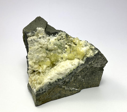 Prehnite, Calcite, Upper New Street Quarry, Paterson, New Jersey, USA