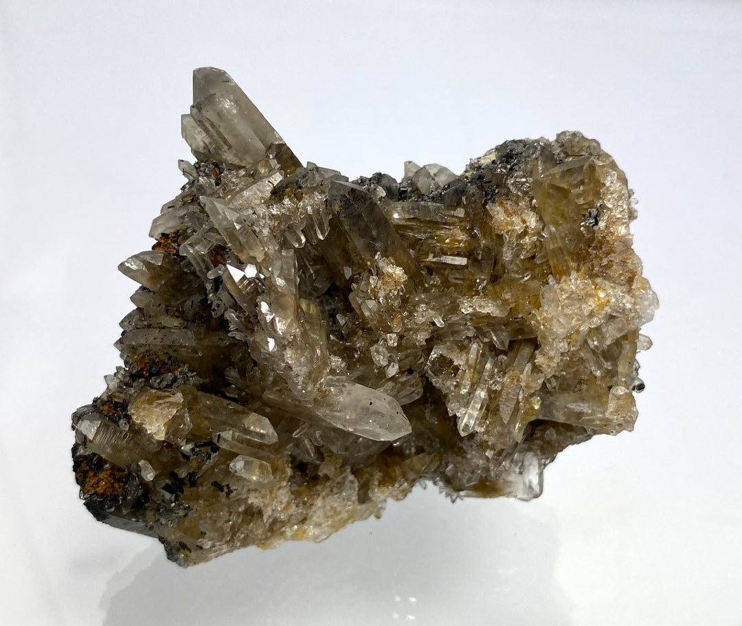 Smoky quartz, tourmaline (Schörl), Scepter Claims, Emerald Lake, Yukon, Canada