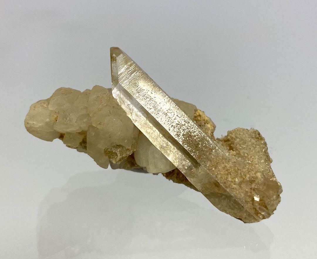 Bergkristall auf Calcit, Weisseck, Österreich