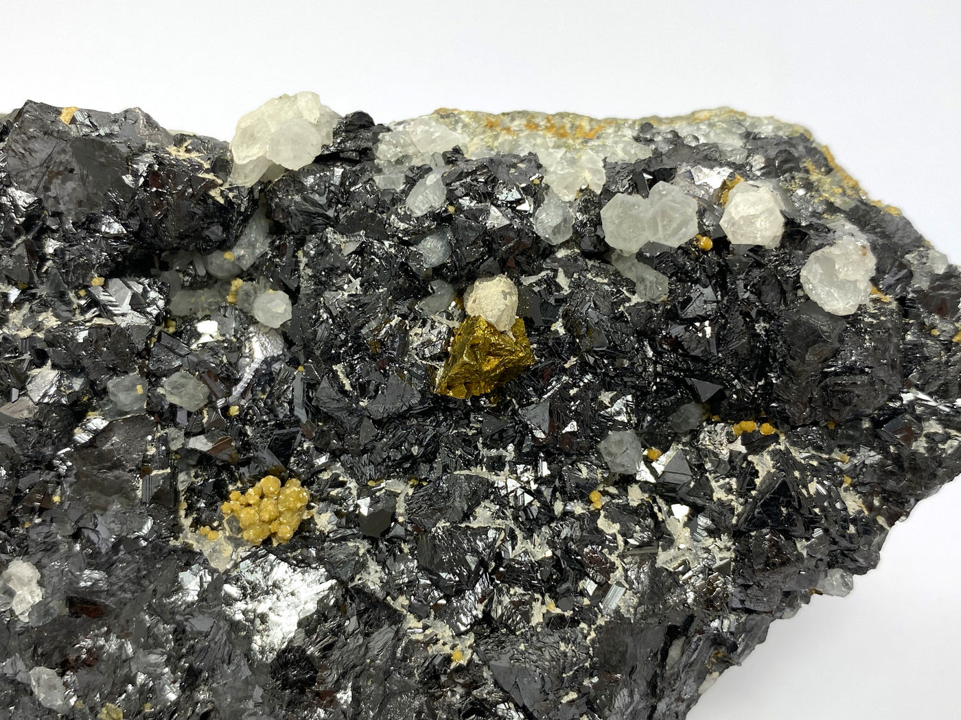 Sphalerite, calcopyrite, rock crystal, Herja, Maramures, Romania
